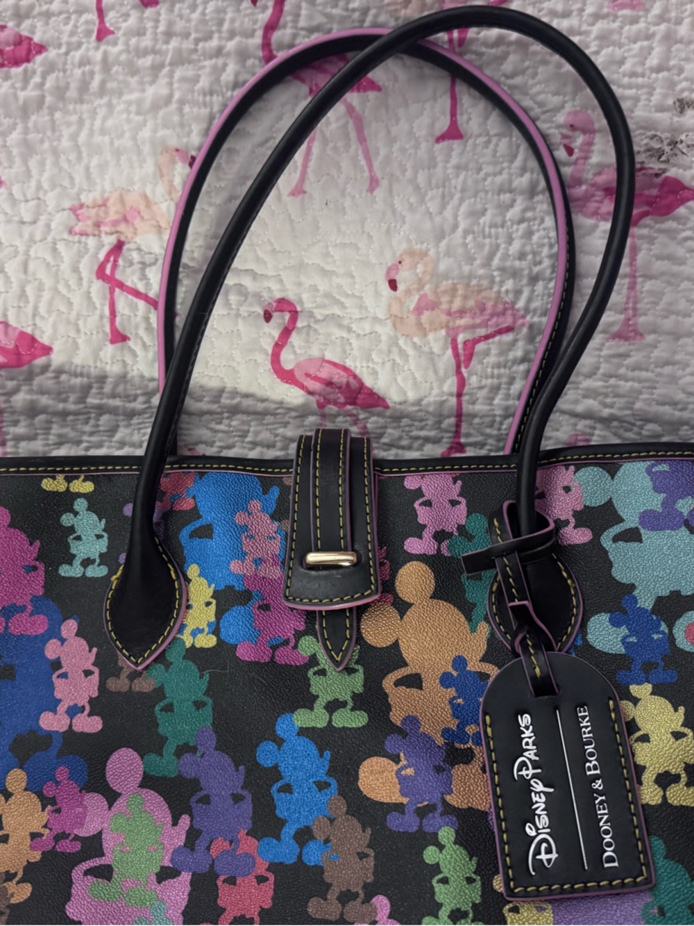 EUC/ LIKE NEW Dooney & Bourke Multi Mickey Silhouette Tote 10th anniversary bag - Picture 4 of 7